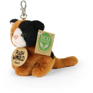 Rappa Plush World Λούτρινο Μπρελόκ Γάτα 9 εκ. Eco-Friendly (262874)