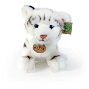 Rappa Λούτρινο Ασπρο Τιγράκι Καθιστό 25 εκ. Eco-Friendly (203815)