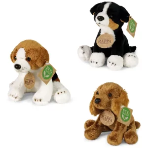 Rappa Λούτρινο Σκυλάκι 14 εκ. Καθιστό Eco-Friendly 3 Σχέδια (204485)