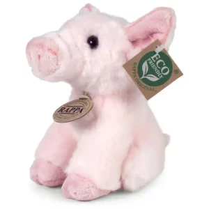 Rappa Λούτρινο Γουρουνάκι Ρόζ Καθιστό 16 εκ. Eco-Friendly (220072)