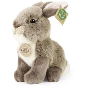 Rappa Λούτρινος Γκρί Λαγός 18 εκ. Καθιστός Eco-Friendly (221376)