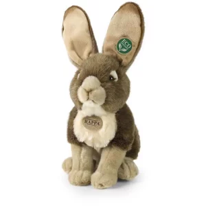 Rappa Λούτρινος Καφέ Λαγός 30 εκ. Καθιστός Με Μεγάλα Αυτιά Eco-Friendly (221390)