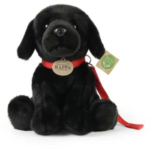 Rappa Λούτρινος Σκύλος Μαύρο Λαμπραντόρ Καθιστό  Με Λουράκι 28 εκ. Eco-Friendly (230088)