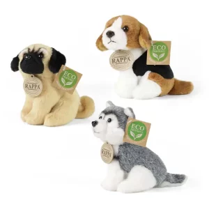 Rappa Λούτρινος Σκύλος καθιστός 13 εκ. Eco-Friendly 3 Σχέδια (230095)