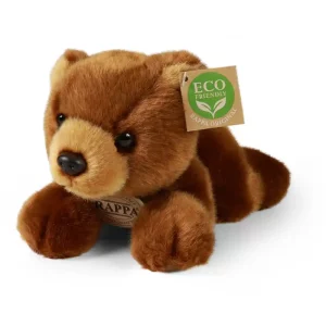 Rappa Λούτρινη Καφέ Ξαπλωτή Αρκούδα 20 εκ. Eco-Friendly (230859)