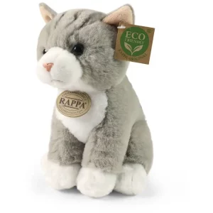 Rappa Λούτρινη Γάτα Καθιστή Γκρί 23 εκ. Eco-Friendly (250819)