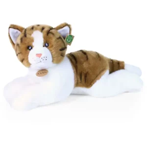 Rappa Λούτρινη Γάτα Ξαπλωτή Καφέ-Ασπρη 50 εκ. Eco-Friendly (311473)