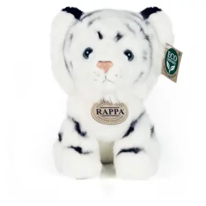 Rappa Λούτρινη Ασπρη Τίγρης 18 εκ. Καθιστή Eco-Friendly (847941)