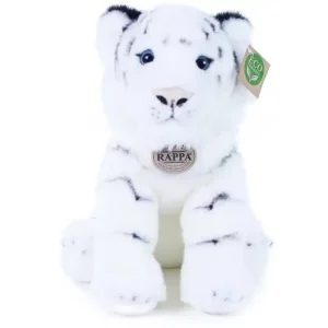 Rappa Λούτρινη Ασπρη Τίγρης 30 εκ. Καθιστή Eco-Friendly (942134)